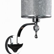 LAMPA ŚCIENNA KINKIET ZUMA LINE JEWELLERY WALL W1550-01A chrom szkło nowoczesna metalowy abażur 1-pł