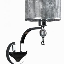 LAMPA ŚCIENNA KINKIET ZUMA LINE JEWELLERY WALL W1550-01A chrom szkło nowoczesna metalowy abażur 1-pł