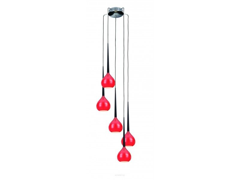 Lampa wisząca Aga 5 Azzardo Red AZzardo MD1289-5 rd AZ1072  czerowna nowoczesna opływowy kształt 5 kloszy