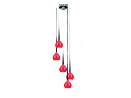 Lampa wisząca Aga 5 Azzardo Red AZzardo MD1289-5 rd AZ1072  czerowna nowoczesna opływowy kształt 5 kloszy