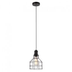Lampa wisząca Synthia MDM2266-1 Italux styl vintage lampa ma kolor czarny klosz jest z drutu o nietypowym kształcie