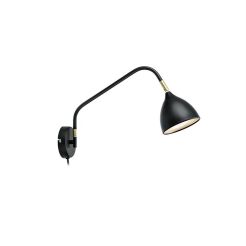 Kinkiet lampa ścienna VALENCIA 1L Czarny/Złoty 106081 Markslojd skandynawski styl