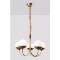 Lampa wisząca Dallas 5 P0240 Maxlight okrągłe klosze ze szkła złota podstawa