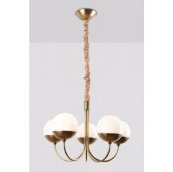 Lampa wisząca Dallas 5 P0240 Maxlight okrągłe klosze ze szkła złota podstawa