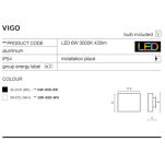 Kinkiet  Vigo AZ2203 IP54 Azzardo czarno/biały świeci obustronnie płaski - 3