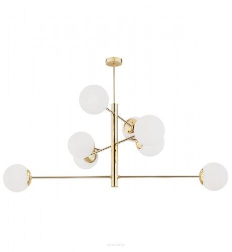 Lampa wisząca CAMERON 5043 Argon złota z białymi szklanymi kulami 
