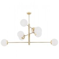 Lampa wisząca CAMERON 5043 Argon złota z białymi szklanymi kulami 