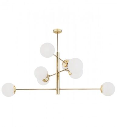 Lampa wisząca CAMERON 5043 Argon złota z białymi szklanymi kulami 