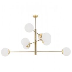 Lampa wisząca CAMERON 5043 Argon złota z białymi szklanymi kulami 