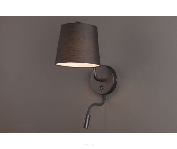 Kinkiet CHICAGO II BK + LED W0197 Maxlight tkaniny ruchomy wysięgnik led do czytania