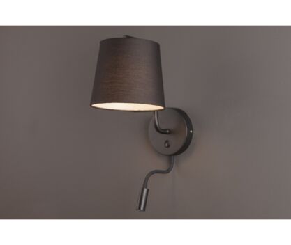 Kinkiet CHICAGO II BK + LED W0197 Maxlight tkaniny ruchomy wysięgnik led do czytania