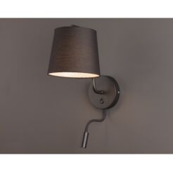 Kinkiet CHICAGO II BK + LED W0197 Maxlight tkaniny ruchomy wysięgnik led do czytania