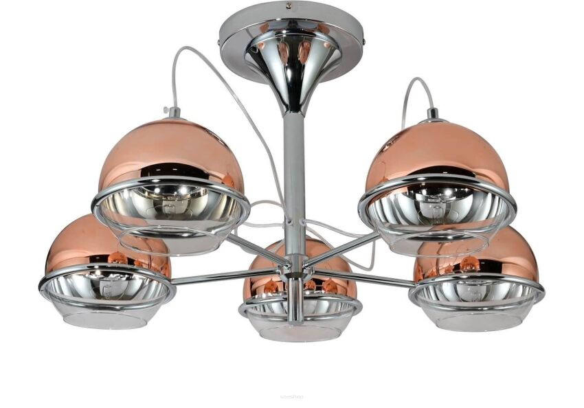 Lampa sufitowa VERONI LDC 1029-5 (R.GD) Lumina Deco różowe złoto 5x G9 