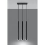 LAMPA WISZĄCA PASTELO 3 Czarna Rura Walec Led SOLLUX  Lampa Ścienna NOWOCZESNY stal  SL.0470 metalowa lampa  - 2