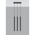 LAMPA WISZĄCA PASTELO 3 Czarna Rura Walec Led SOLLUX  Lampa Ścienna NOWOCZESNY stal  SL.0470 metalowa lampa  - 3