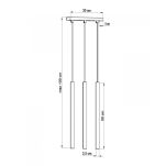 LAMPA WISZĄCA PASTELO 3 Czarna Rura Walec Led SOLLUX  Lampa Ścienna NOWOCZESNY stal  SL.0470 metalowa lampa  - 4