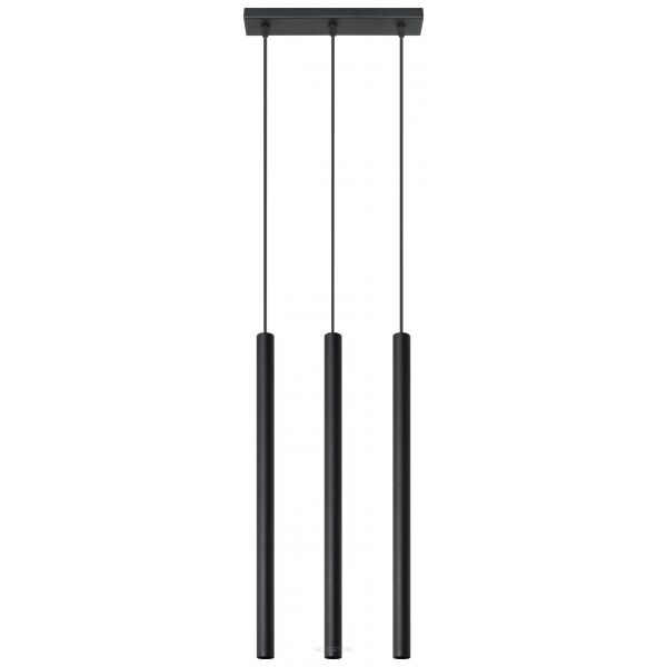 LAMPA WISZĄCA PASTELO 3 Czarna Rura Walec Led SOLLUX  Lampa Ścienna NOWOCZESNY stal  SL.0470 metalowa lampa 