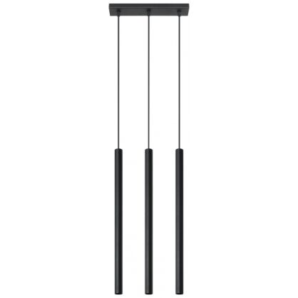 LAMPA WISZĄCA PASTELO 3 Czarna Rura Walec Led SOLLUX  Lampa Ścienna NOWOCZESNY stal  SL.0470 metalowa lampa 