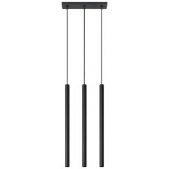 LAMPA WISZĄCA PASTELO 3 Czarna Rura Walec Led SOLLUX  Lampa Ścienna NOWOCZESNY stal  SL.0470 metalowa lampa 