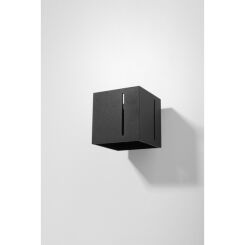 KINKIET PIXAR Czarny Oświetlenie aluminium Nowoczesna ELEGANCKI SL.0397  SOLLUX LIGHTING kwadrat 