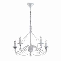 Lampa wisząca Corte SP5 BIANCO ANTOCI Ideal Lux  005881 z ręcznie modelowanego metalu o charakterze antyczno-podobnym w kolorze bieli