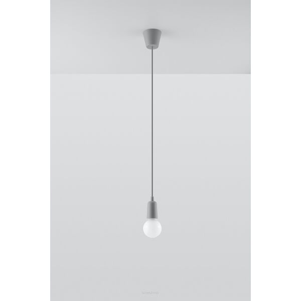 LAMPA WISZĄCA DIEGO 1  SZARA SOLLUX  Lampa Ścienna NOWOCZESNY stal  SL.0575 metalowa lampa LED