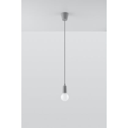 LAMPA WISZĄCA DIEGO 1  SZARA SOLLUX  Lampa Ścienna NOWOCZESNY stal  SL.0575 metalowa lampa LED