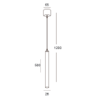 Lampa wisząca SCOP 012 ELKIM Minimalistyczna tuba czarna biała wysokość 50 cm LED 3000K / 4000K  - 6