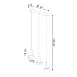 Lampa wisząca TALEJA SL.0984 SOLLUX LIGHTING 3 białe stożki E27 - 5