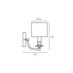 Kinkiet Abu Dhabi -W01397BK COSMO Light nowoczesna lampa z metalową podstawą o wykończeniu chromowanym czarny okrągły abażur w kształcie tuby 14 cm średnicy klosza - 4