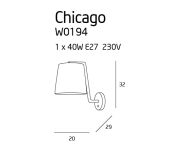 Kinkiet CHICAGO BK W0194  Maxlight abażur z tkaniny w kolorze brązu - 2