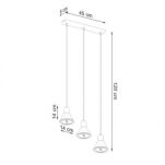 Lampa wisząca TAZILA SL.0990 SOLLUX LIGHTING stożek 3xES111 czarny - 2