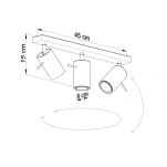 Efektowna lampa sufitowa listwa Ring 3 Szary  SL. 0451 SOLLUX LIGHTING nowoczesny - 2