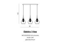 Lampa wisząca Elektra 3 Line AZzardo AZ1689 wykonana jest z aluminium oraz szkła w kolorze transparentnym/ złotym styl skandynawski - 2