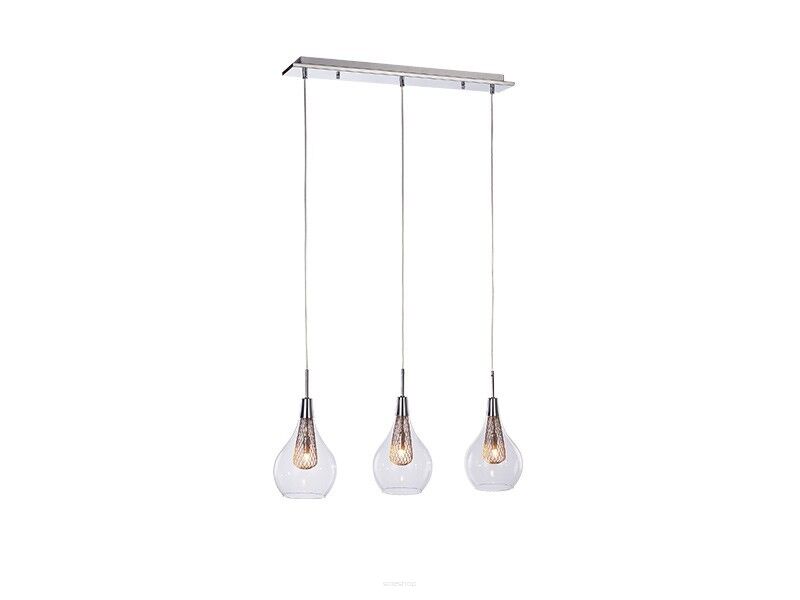 Lampa wisząca Elektra 3 Line AZzardo AZ1689 wykonana jest z aluminium oraz szkła w kolorze transparentnym/ złotym styl skandynawski