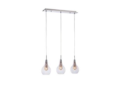 Lampa wisząca Elektra 3 Line AZzardo AZ1689 wykonana jest z aluminium oraz szkła w kolorze transparentnym/ złotym styl skandynawski