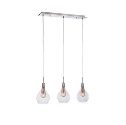 Lampa wisząca Elektra 3 Line AZzardo AZ1689 wykonana jest z aluminium oraz szkła w kolorze transparentnym/ złotym styl skandynawski