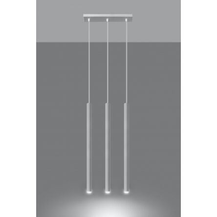 LAMPA WISZĄCA PASTELO 3 Biała Rura Walec Led SOLLUX  Lampa Ścienna NOWOCZESNY stal  SL.0466 metalowa lampa 