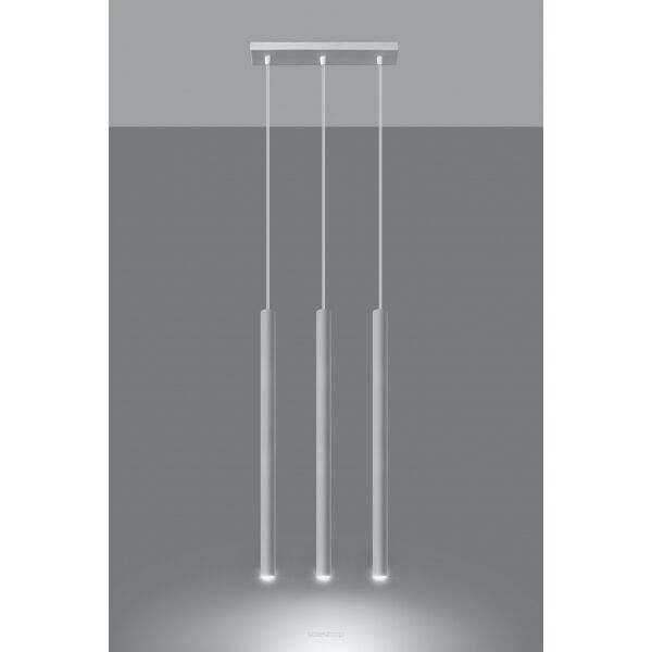 LAMPA WISZĄCA PASTELO 3 Biała Rura Walec Led SOLLUX  Lampa Ścienna NOWOCZESNY stal  SL.0466 metalowa lampa 