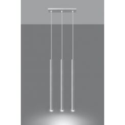 LAMPA WISZĄCA PASTELO 3 Biała Rura Walec Led SOLLUX  Lampa Ścienna NOWOCZESNY stal  SL.0466 metalowa lampa 