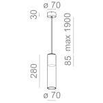 Lampa wisząca MODERN GLASS Tube TP E27 Aquaform  klosz ze szkła różne kolory wykończenia metalu - 3