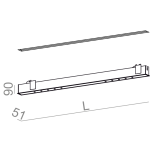 Lampa wpuszczana LENS LINE section Aquaform 30175 techniczna różne kolory oraz długości - 2