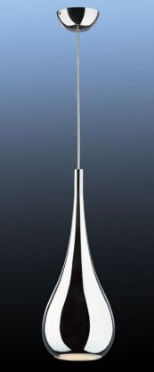 Lampa wisząca Lava Chrom MA01986C-001-01 Italux  z metalu o wykończeniu chromowanym klosz ma kształt łezki