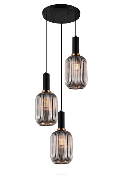 Lampa wisząca RICO LDP 1218-3-RD (GR+BK) Lumina Deco INDUSTRIALNA
