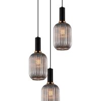 Lampa wisząca RICO LDP 1218-3-RD (GR+BK) Lumina Deco INDUSTRIALNA