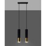 Lampa wisząca LOOPEZ SL.0953 Sollux tuba 2xGU10 czarna złota - 3