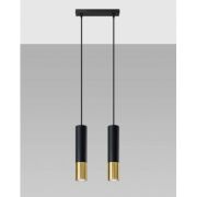 Lampa wisząca LOOPEZ SL.0953 Sollux tuba 2xGU10 czarna złota