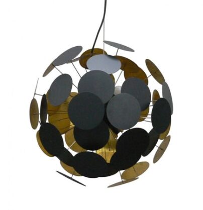 LAMPA WISZĄCA ZUMA LINE DOTS PENDANT TS-081111P-BK  nowoczesna elementy dekoracyjne stanowią kropki w zewnętrznej stronie czarne a od środka złote kulisty kształt lampy