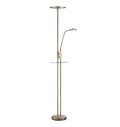 Lampa podłogowa FRIEND 2L LED Antyczny mosiądz USB 107009 Markslojd minimalistyczna nowoczesna 