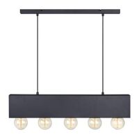 Lampa wisząca industrialna COUTURE Wisząca 5L Czarna  107037 podłużna listwa 5 żarówek E27